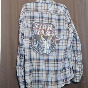 Upclycle Flannle with Star Wars Graphic Tee